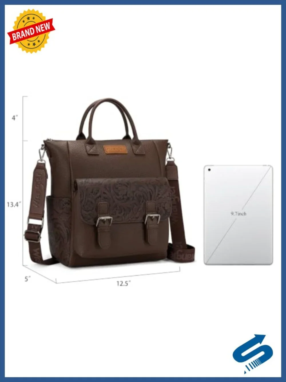 Medium Faux Leather Convertible Backpack Purse with Crossbody Strap